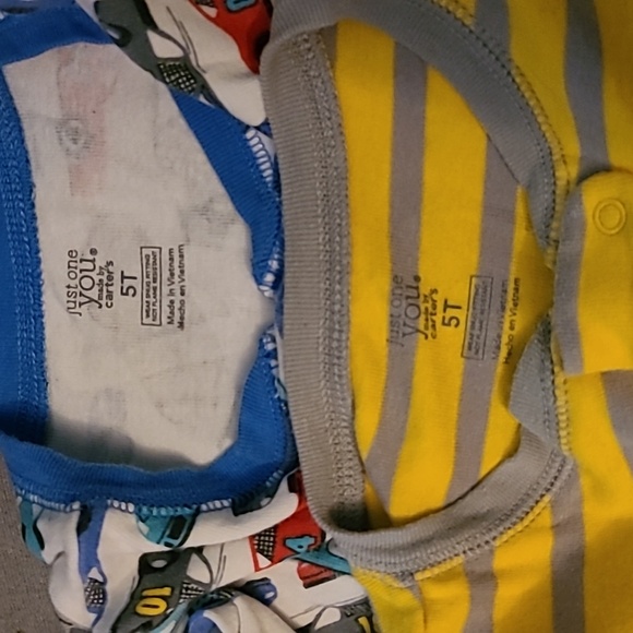 Carters Pajama Full Length Zip Onesie Bundle Cars & Tractor 5T - Picture 5 of 5